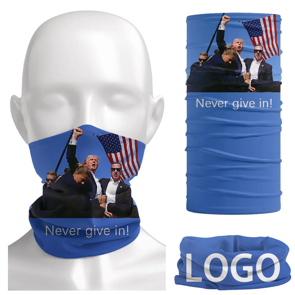 Trump Fight Shooting Bandanas I Stand With Trump Neck Gaiter Customize Your Own Tube Face Cover Scarf Make America Great Again