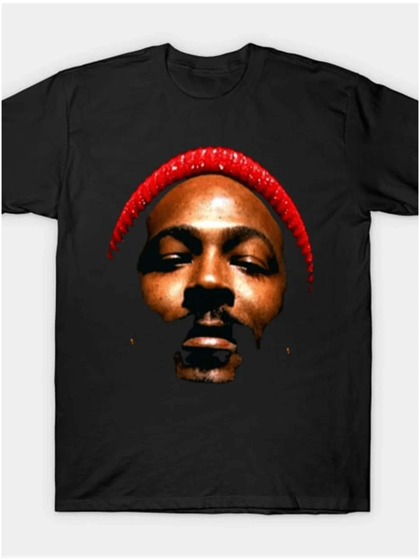 

Men s Marvin Gaye Graphic T Shirt 100 Cotton Short Sleeve Black with Red Beanie Print Casual Crew Neck