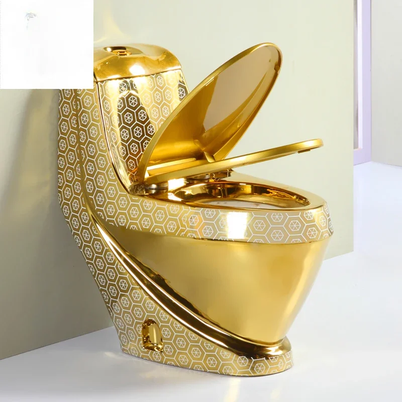 

European style new gold toilet creative personality light luxury Hotel Gold Biological Closestool