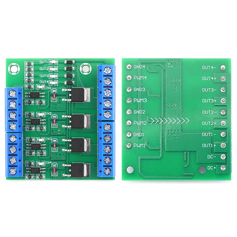 4-Channel MOSFET Driver Module Optocoupler Isolated PLC Amplifier Board 3V-20V