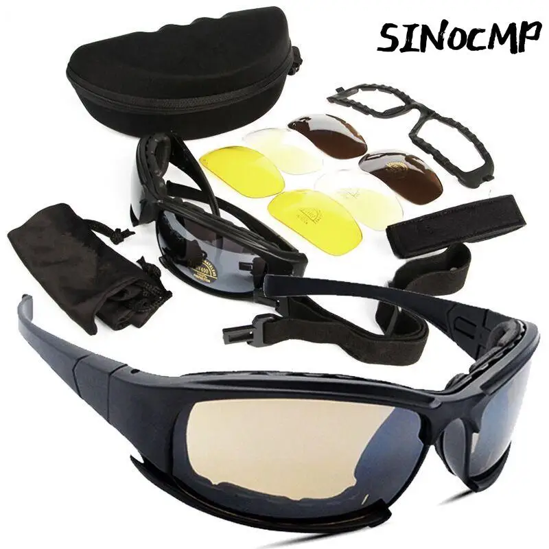 

1 Set Cycling Glasses Motorcycle Cs Tactical Protection Windshields/X7 Polarization Set For Motorcycle Bicycle Atv Moto Parts