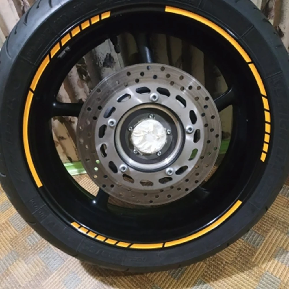 

16 шт., наклейки на автомобильные шины для мотоцикла, отделочные полосы, универсальная светоотражающая наклейка на колесо велосипеда, водостойкая лента для обода колеса мотоцикла 17 "18"