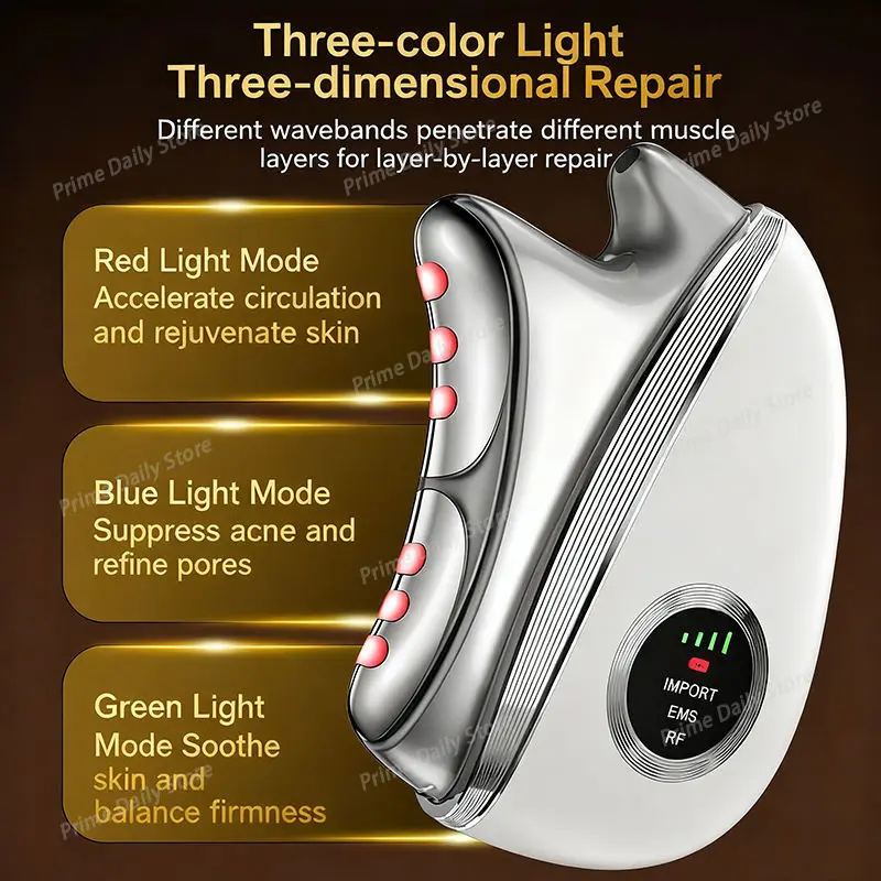 Upgraded Facial and Body Massager Electric Gua Sha Tool Microcurrent Scraping Massage Skin Tighten Device for Full Body Care