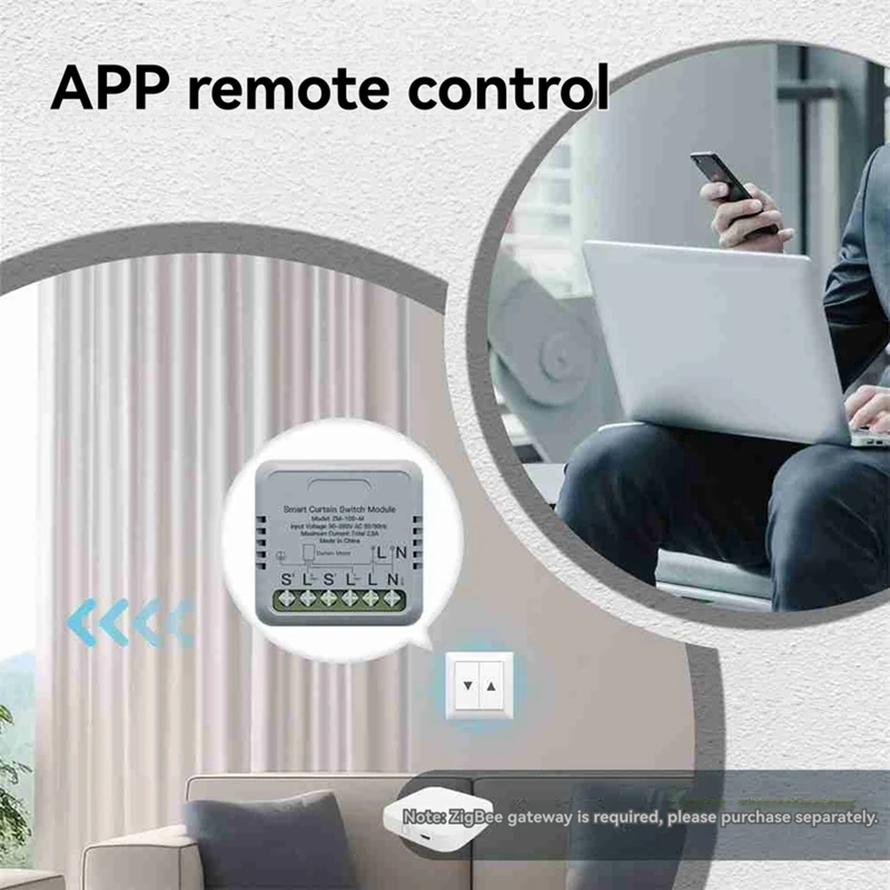 Tuya Zigbee Smart Curtain Switch Module Roller Blinds Motor Switch APP Remote Control Work with / Home-DTA9 view 5