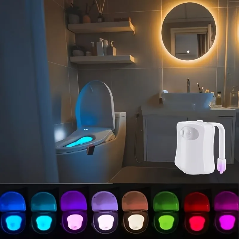 Wireless Motion Sensor LED Night Light RGB 16 Colors Toilet Bathroom Atmosphere Colorful Lamp Sensor LED Night Lights