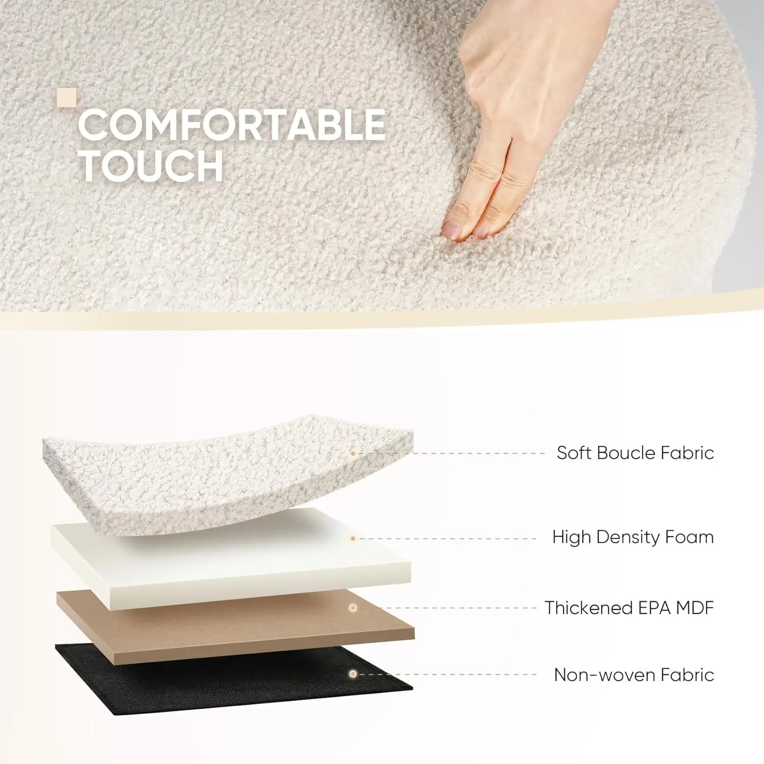 Otomano dobrável branco de 43,3 polegadas com armazenamento, apoio para os pés Sherpa para sala de estar e quarto