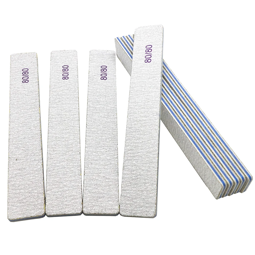 

5/10 шт., наждачная доска, пилочки для ногтей, зернистость 80/80, буферные пилочки квадратной формы, формирующие искусственные ногти, шлифовальные аксессуары и инструменты для ногтей