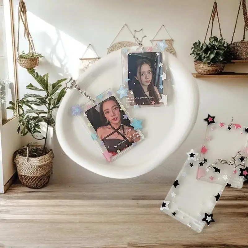 Cute Colorful Star Photocard Holder 3 Inch Card Holder Idol Photo Storage Card Display Protective Pendant Card Organizer Gifts image 3