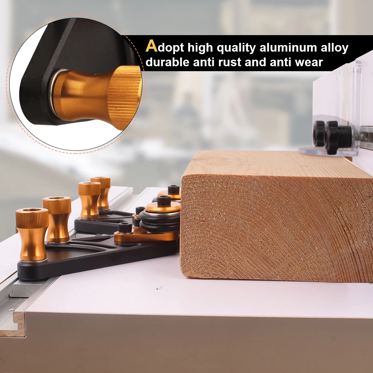 Imagem -02 - Liga de Alumínio Bearing Roller Feeder Feather Loc Board para T-tracks Table Saw Feeding Safety Propelling Tool 19 tipo 30 tipo 75
