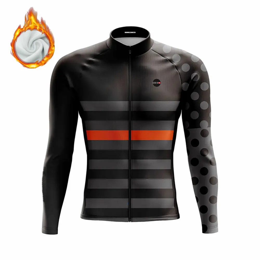 Vestes de cyclisme d'hiver à manches longues pour hommes, maillot de vélo thermique Smile, veste de course, chemises de vélo de route