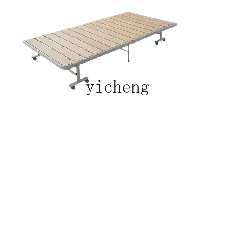 

Tqh Solid Wood Folding Single Bed Metal Log Lunch Break Hard-Based Bed Children's Confinement Bed