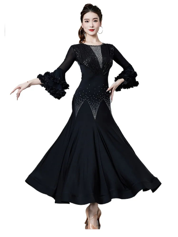 2024 Modern Dance Dress Women\'s New National Standard Dance Latin Dance Ballroom Cha Cha Dance Dress Performance Clothes 9057