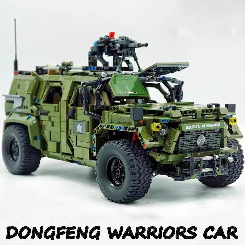 Technical RC Warrior Off-Road Vehicle Building Block Military Armored Car Model Bricks WW2 Weapon Soldier Toys For Kid Gift MOC