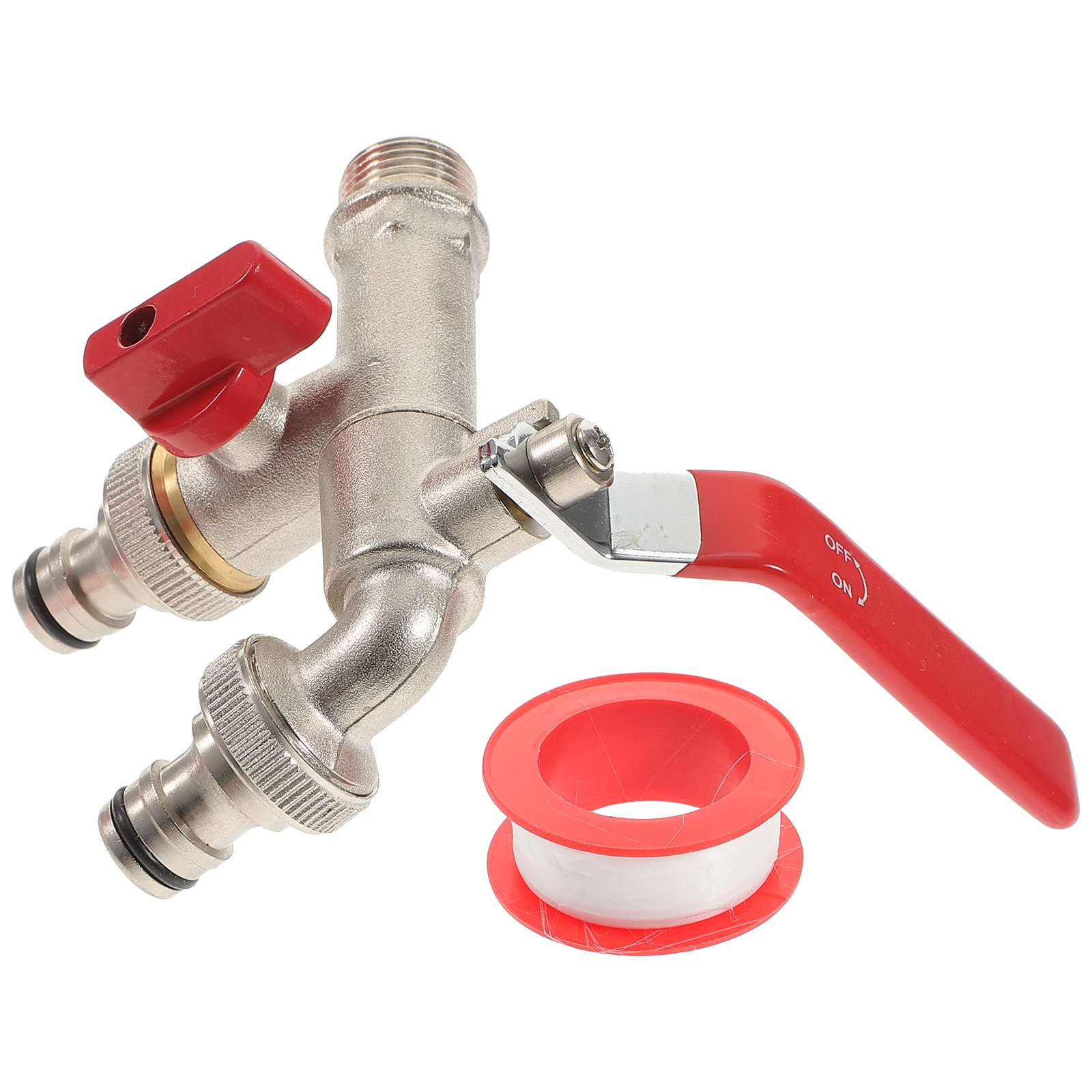 

Double Water Nozzle Faucet Durable Brass Material Scratch Resistant Easy Clean Kitchen Laundry Outdoor Cold Handle Accessories
