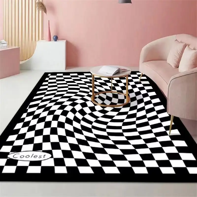 Square Pattern Carpet Living Room Decoration Bedroom carpet Large Area Moroccan Style Lounge Rug Table Mat Entrance Door Mat