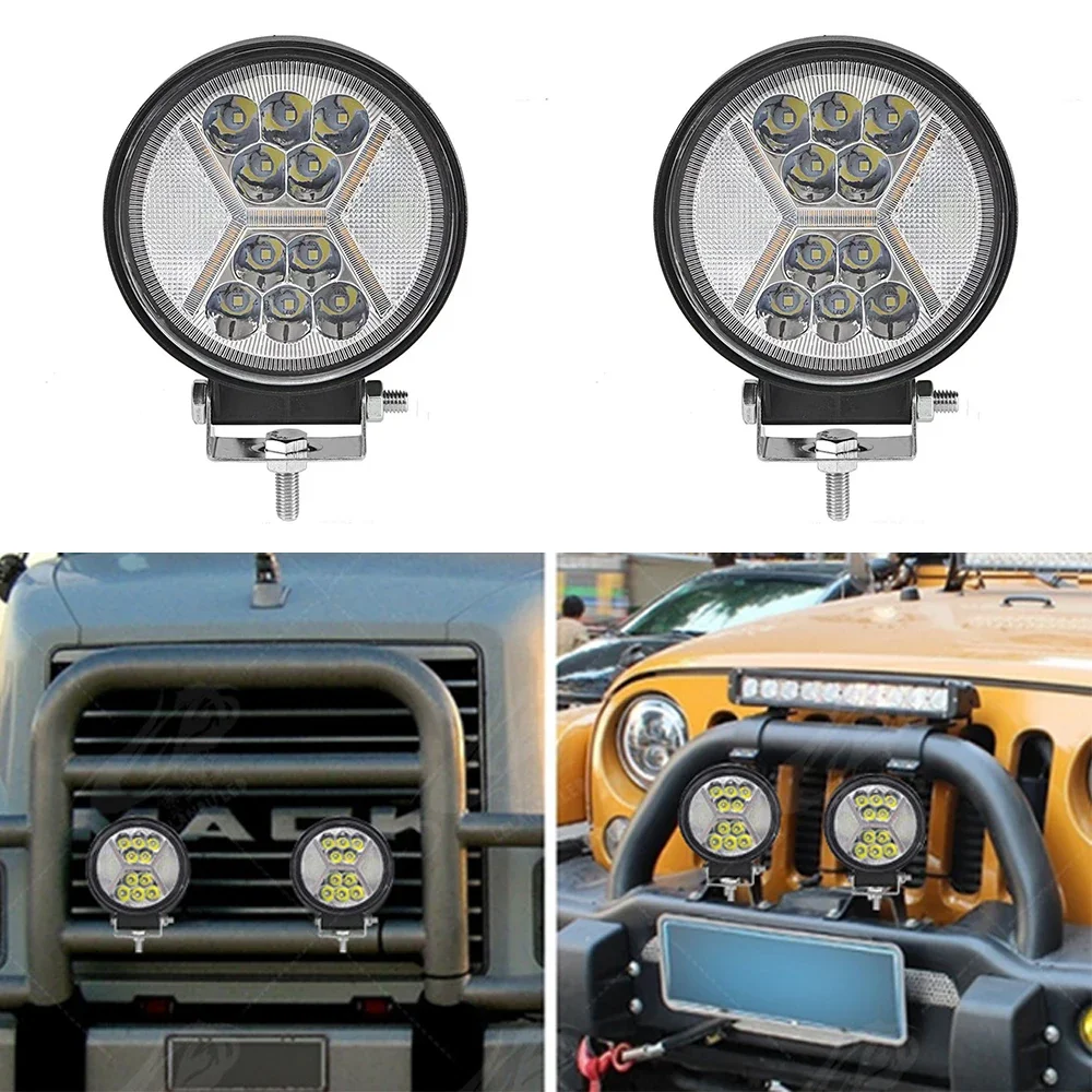 

Round LED Work Light 4 inch Spot Flood Beam For Offroad 4x4 SUV Tractor Truck Fog Lamp Driving Car LED Working Lights Spotlight