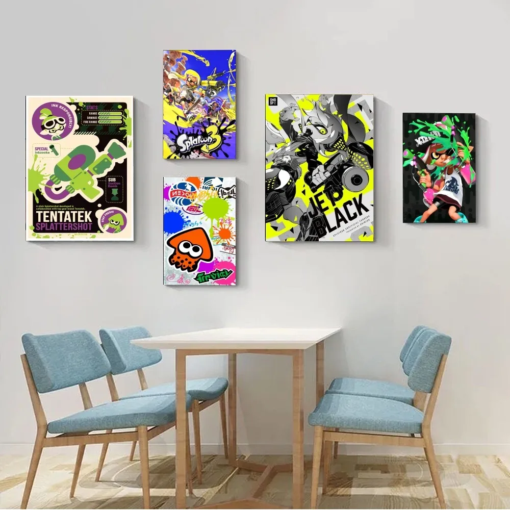 The Game-Splatoon 3 Kraft Paper Poster No Framed Poster Kraft Club Bar Paper Vintage Poster Wall Painting Bedroom Study Stickers