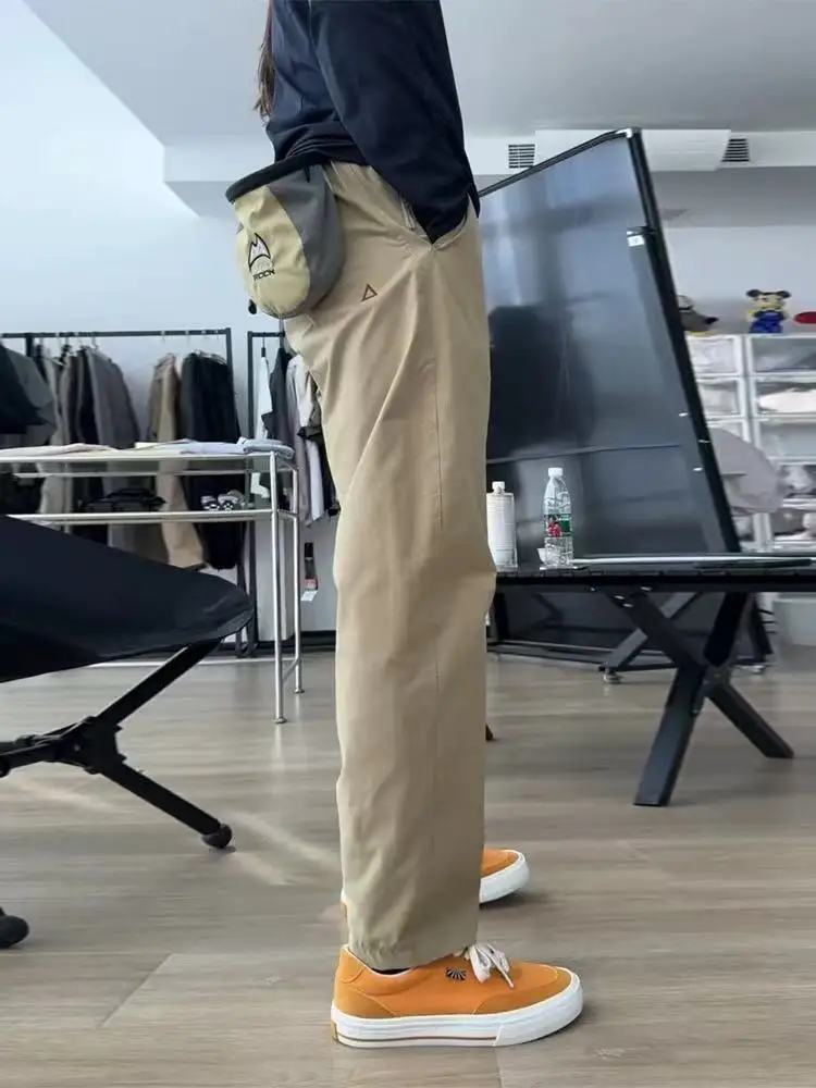 

Мужские повседневные брюки Qui Dry для активного отдыха, весна-осень, свободный крой, прямые штанины, в американском стиле, мягкие, рабочие, модные...