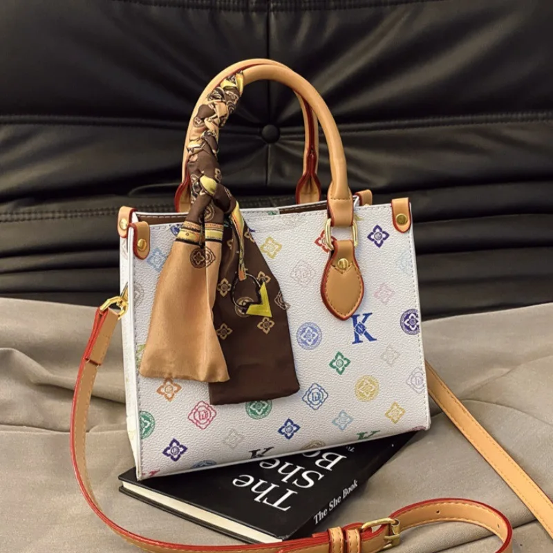 

​​Botanical Print Commuter Tote Women Convertible Shoulder Crossbody Bag Recycled Canvas Beach to Boardroom Transition Chic​​