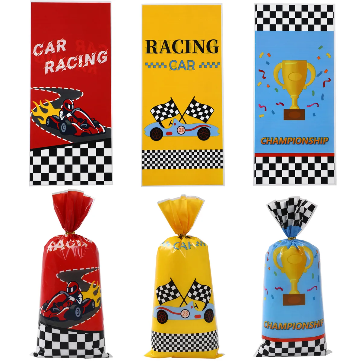 Racing Car Theme Gift Bags Race Car Party Supplies Candy Gifts Goodies Treats Kids Boys Birthday Party Favor Candy Cookie Bags