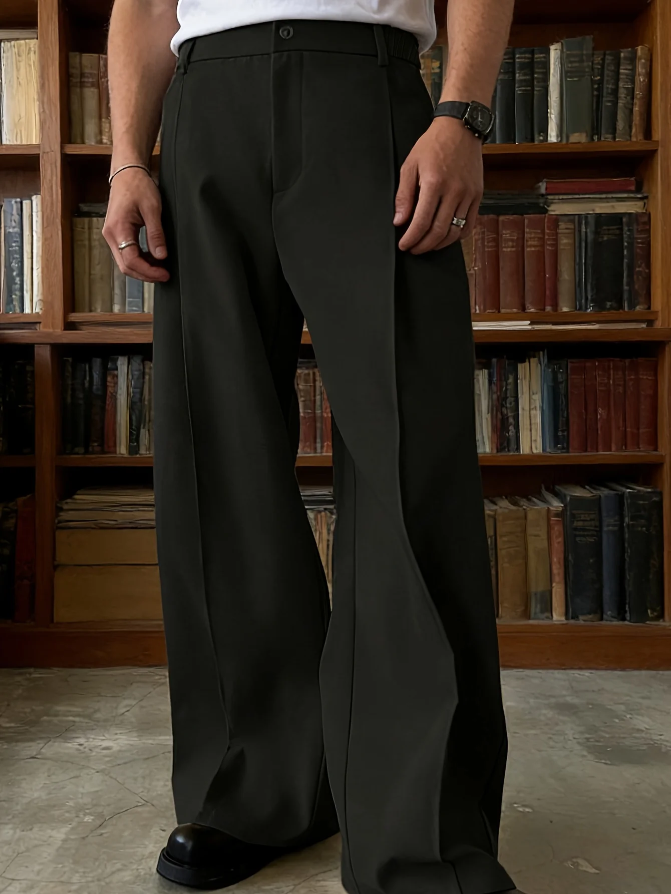 FGKKS Herrenhosen Modemarke Neue Luxus Anti-Pilling Gerade Smart Casual Hosen Herren Schwarze Business Knitterfreie Hosen
