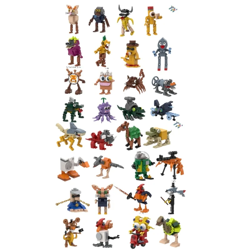 

AI Anime Shimpanzini Upgrade mutation TungTungSahur Wooden Stick People Pass Abstract Building Blocks Gift Toy Ornament Dolls