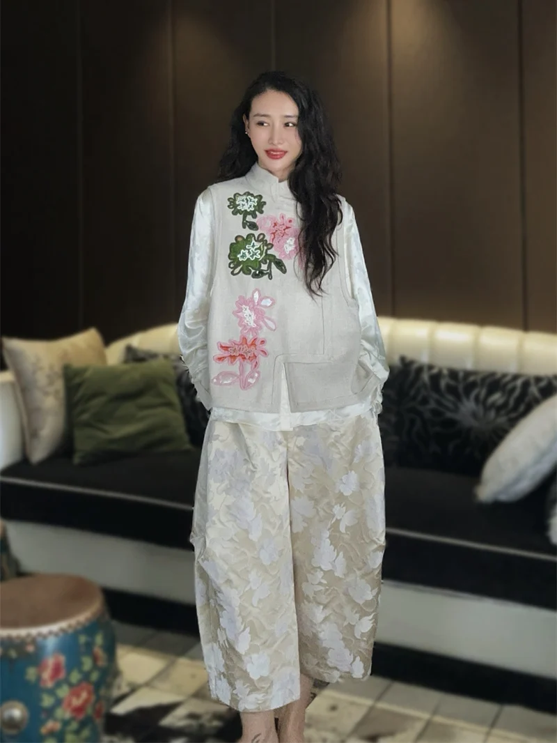 

Chinese Sle High Waist Silk Harlan Carrot Pants Women's Loose Faionable Lantern Pants Nine Points Y50045 Casual Pants