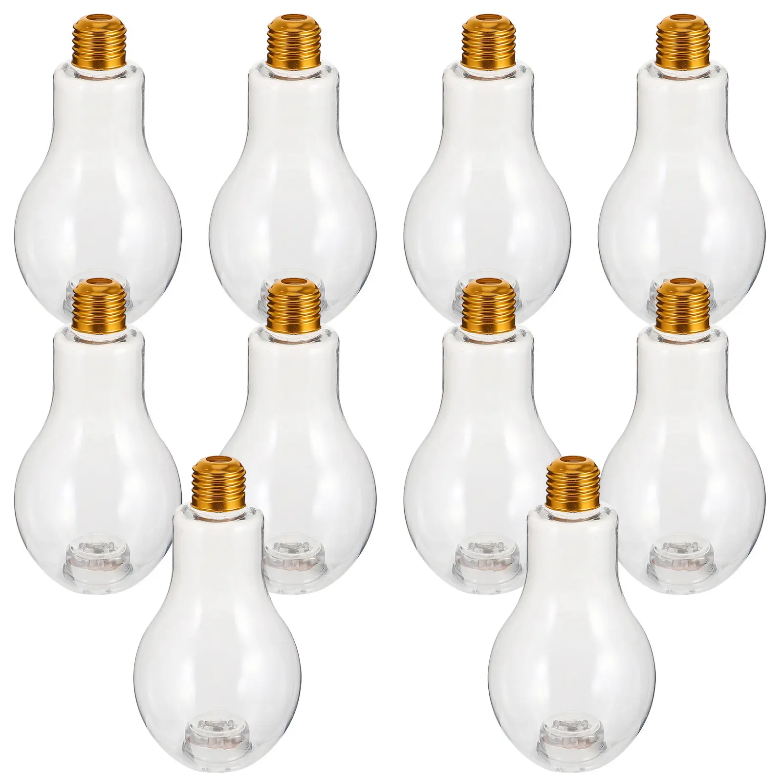 10 Stuks 300Ml Lampfles Milieuvriendelijke Huisdier Plastic Herbruikbare Drankcontainer Voor Sap Melk Thee Led Lit Party Favor
