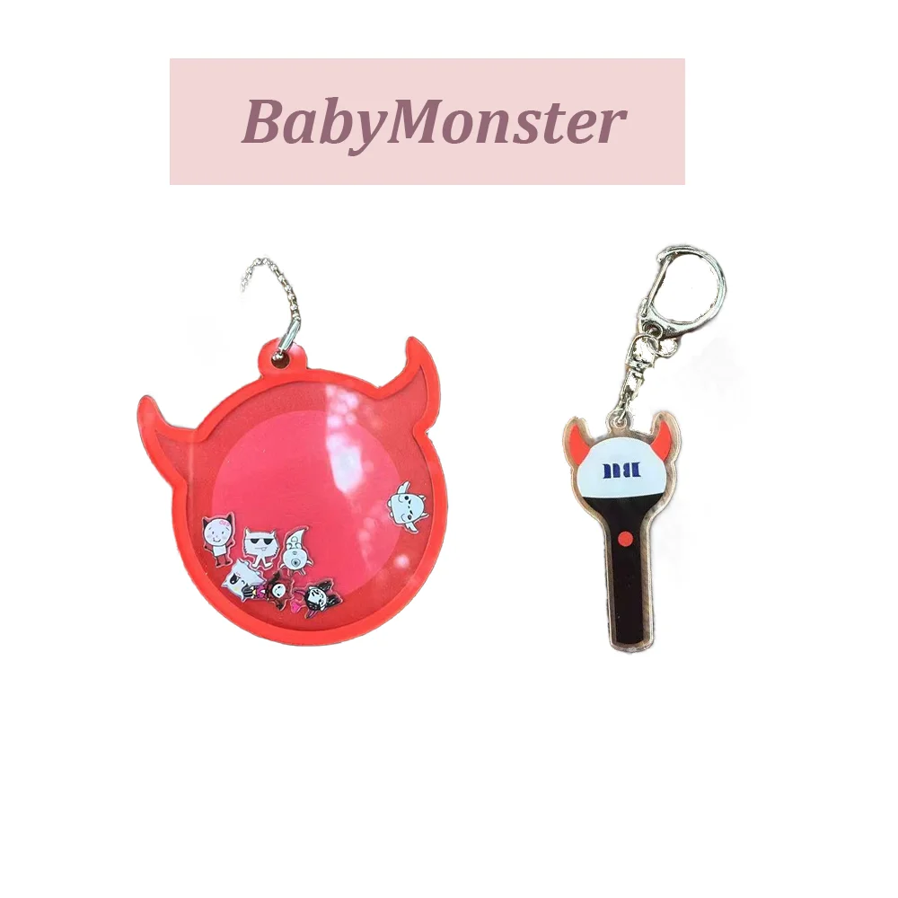 2pcs/set KPOP BABYMONSTER Acrylic Shaking Keychain AHYEON Lightstick Bag Pendant CHIQUITA RUKA HARAM PHARITA Fans Collect Gifts