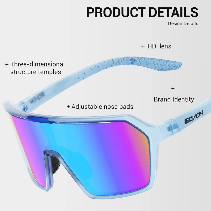 SCVCN Outdoor UV400 Protection Sports Glasses Cycling Sunglasses Men Women Outdoor Riding Windproof Goggles Driving Eyewear