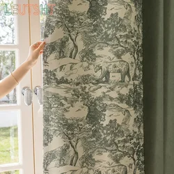 Franse gordijnen voor woonkamer eetkamer slaapkamer luxe chenille print rand bijpassende raam tule keukengordijnen op maat