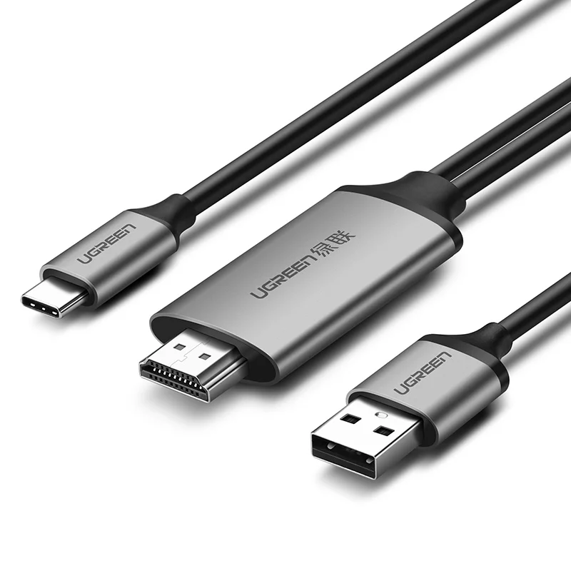 

UGREEN Кабель типа C — HDMI2.0 длиной 1,5 м, высокоскоростной кабель HDMI2.0 4K при 60 Гц с USB-функциями источника питания