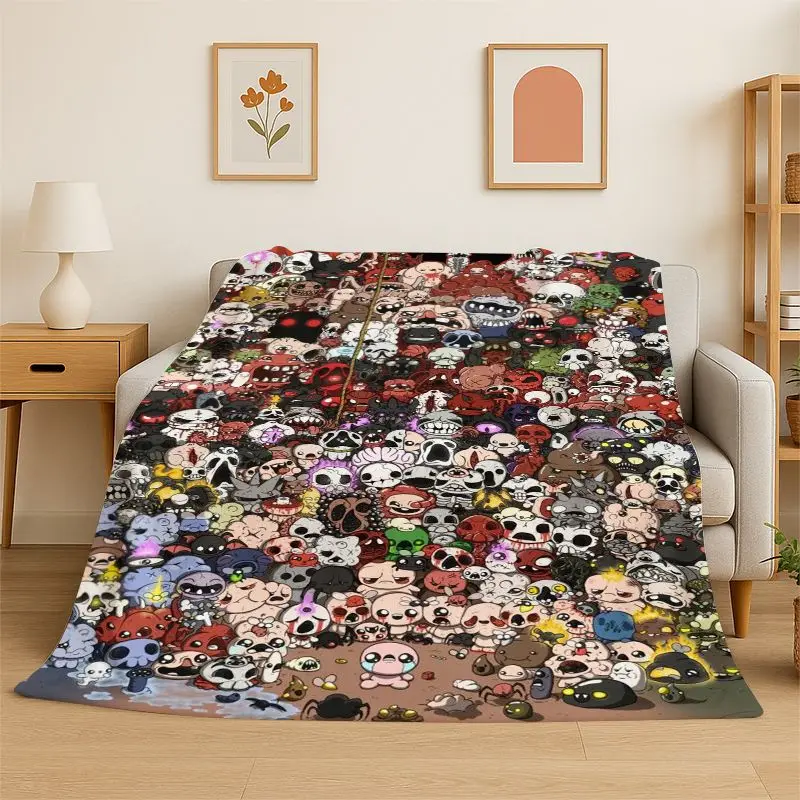 RPG Game The Binding Of Isaac Flannel Blanket,Ultra Soft Warm Plush Throw for Home Bedroom Bed Sofa Cover Office Picnic Gift Kid