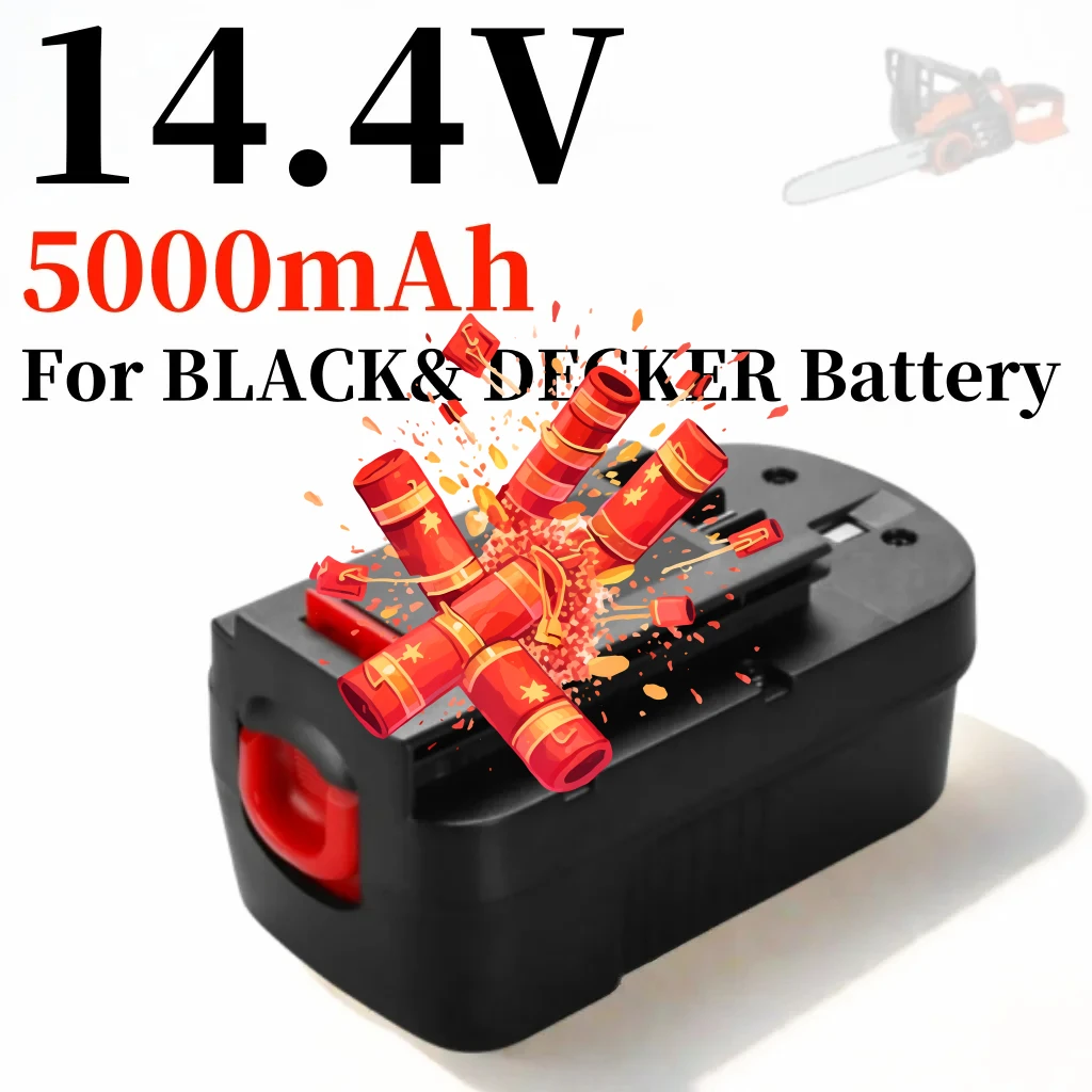 Аккумулятор 14.4V HPB14 для Black and Decker, 5000 мАч, Ni-Mh, замена для Firestorm FSB14 FS140BX 499936-34