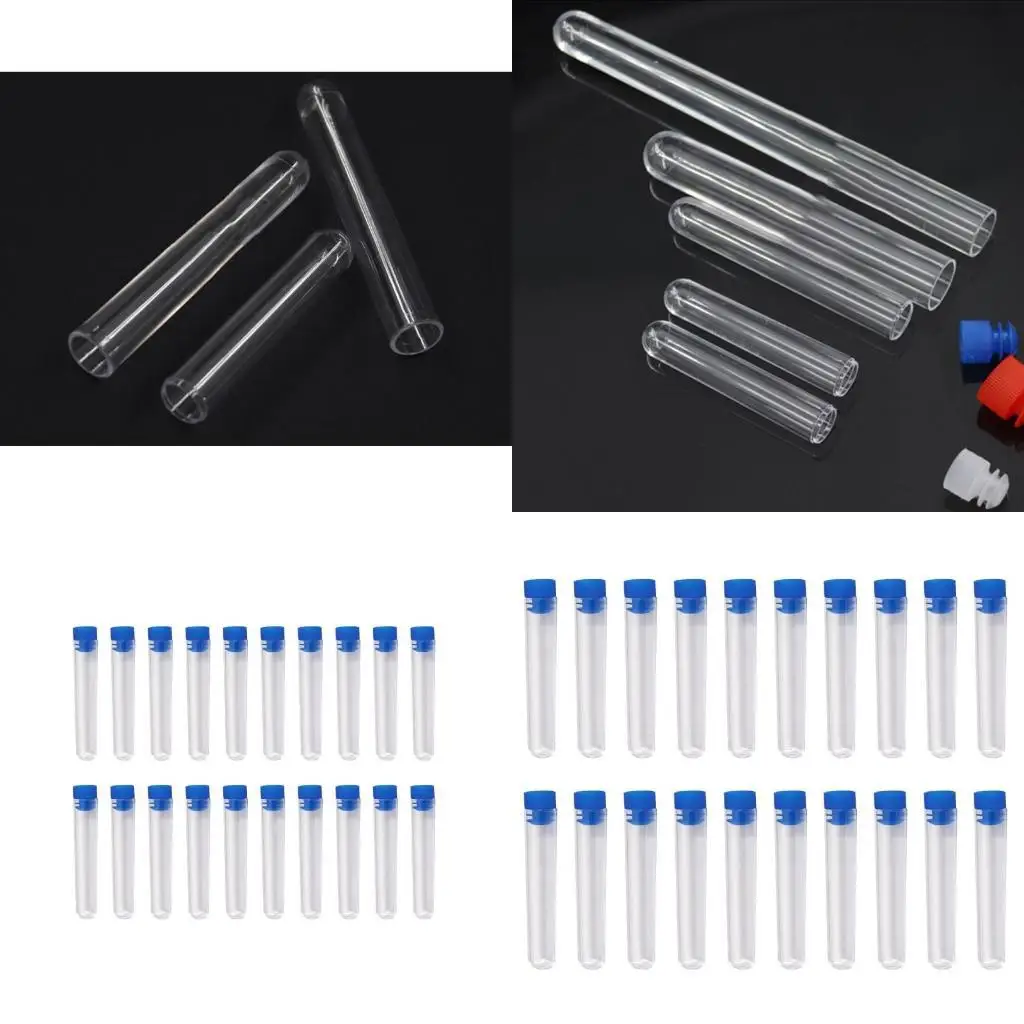 

652F Lab Hard Plastic Test Tube for Schools Scientific Reasearch Laboratory Hospital Prevention Station 20 Pcs