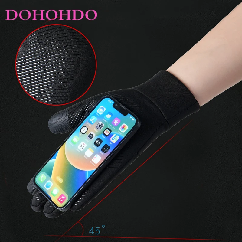 جديد الشتاء قفازات النساء شاشة تعمل باللمس مقاوم للماء الدراجات اللياقة البدنية تسلق الجبال في الهواء الطلق عدم الانزلاق قفازات رياضية الرجال السود Perчатки #4