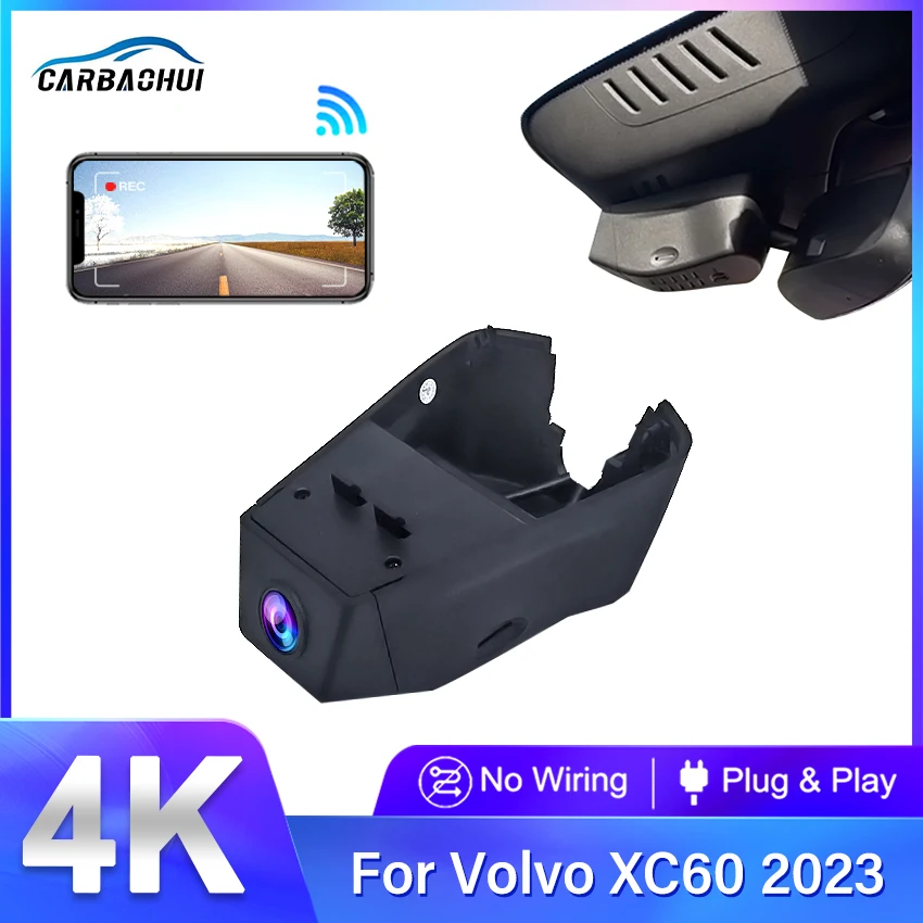 4K HD 2160P Plug and Play Car DVR Wifi Dash Cam Dual Lens Camera For Volvo V60 XC60 S90 2022 2023 2024 DashCam By APP Control