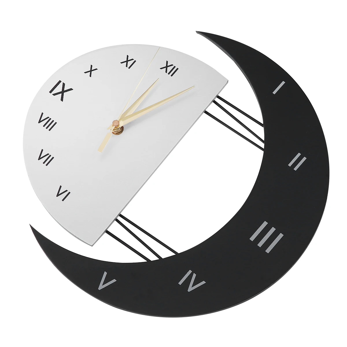

1pc Modern Wall Decorative Silent Hanging Clock for Bedroom Decorative Wall Clock Living Room Office Home Decor Moon