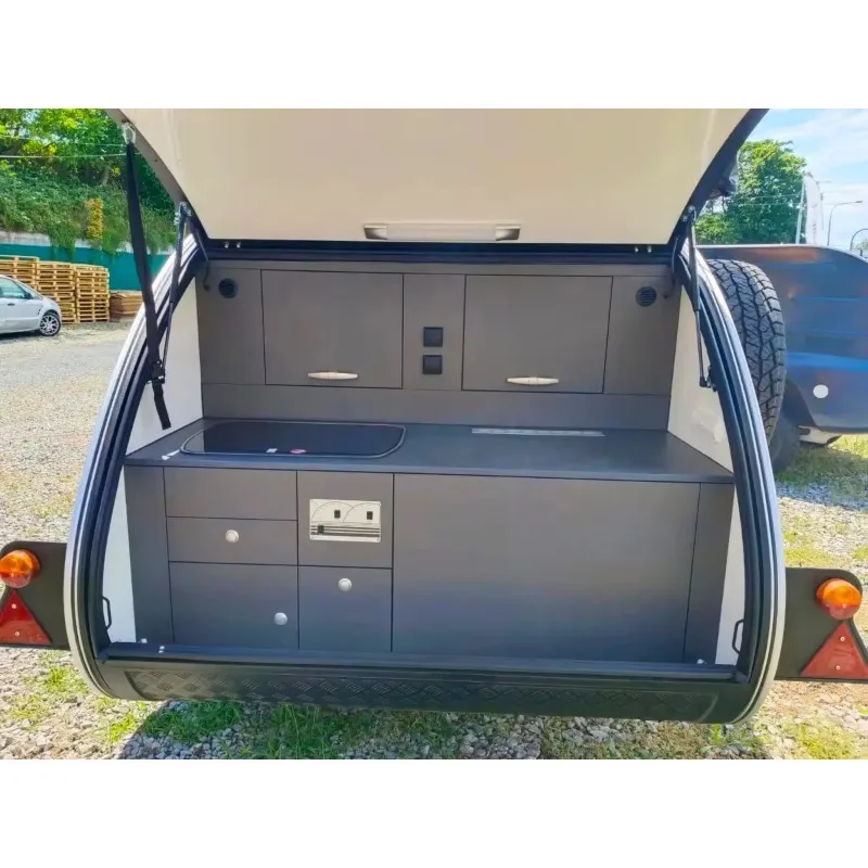 Hot-selling off-road 4x4 teardrop camping trailer with built-in kitchen for long-distance camping
