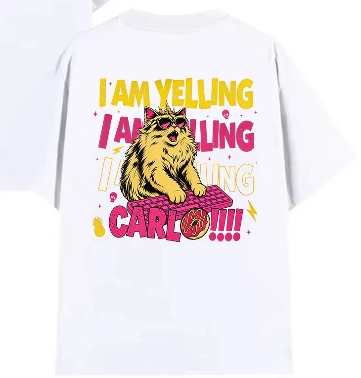 2026 Game Dungeon Crawler Carl Print T Shirts Princess Donut “I Am Yelling, Carl” Oversized T-shirt Men Women Summer s-5xl