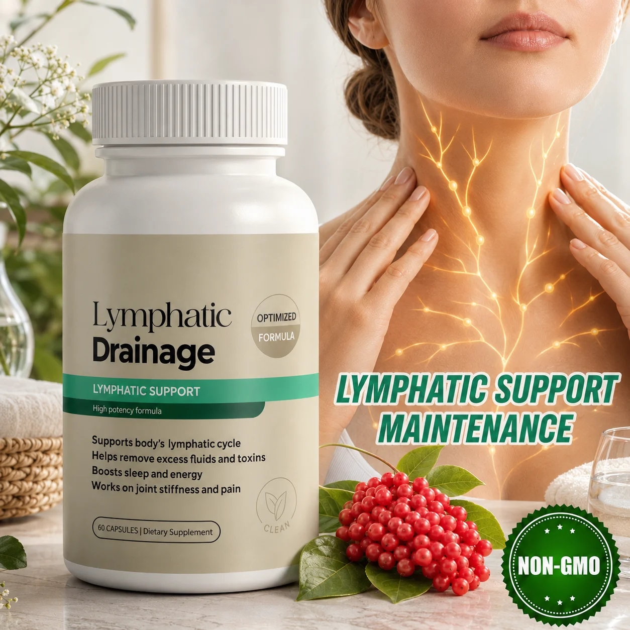 

Original Lymphatic Drainage Capsules for Effective Debloating & Puffiness Reduction Metabolism Boost & Thyroid Health Support