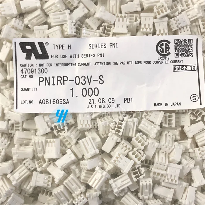 Piezas de conector original, carcasa de goma de 3 pines, espaciado de 2,0mm, 30 PNIRP-03V-S, nuevo