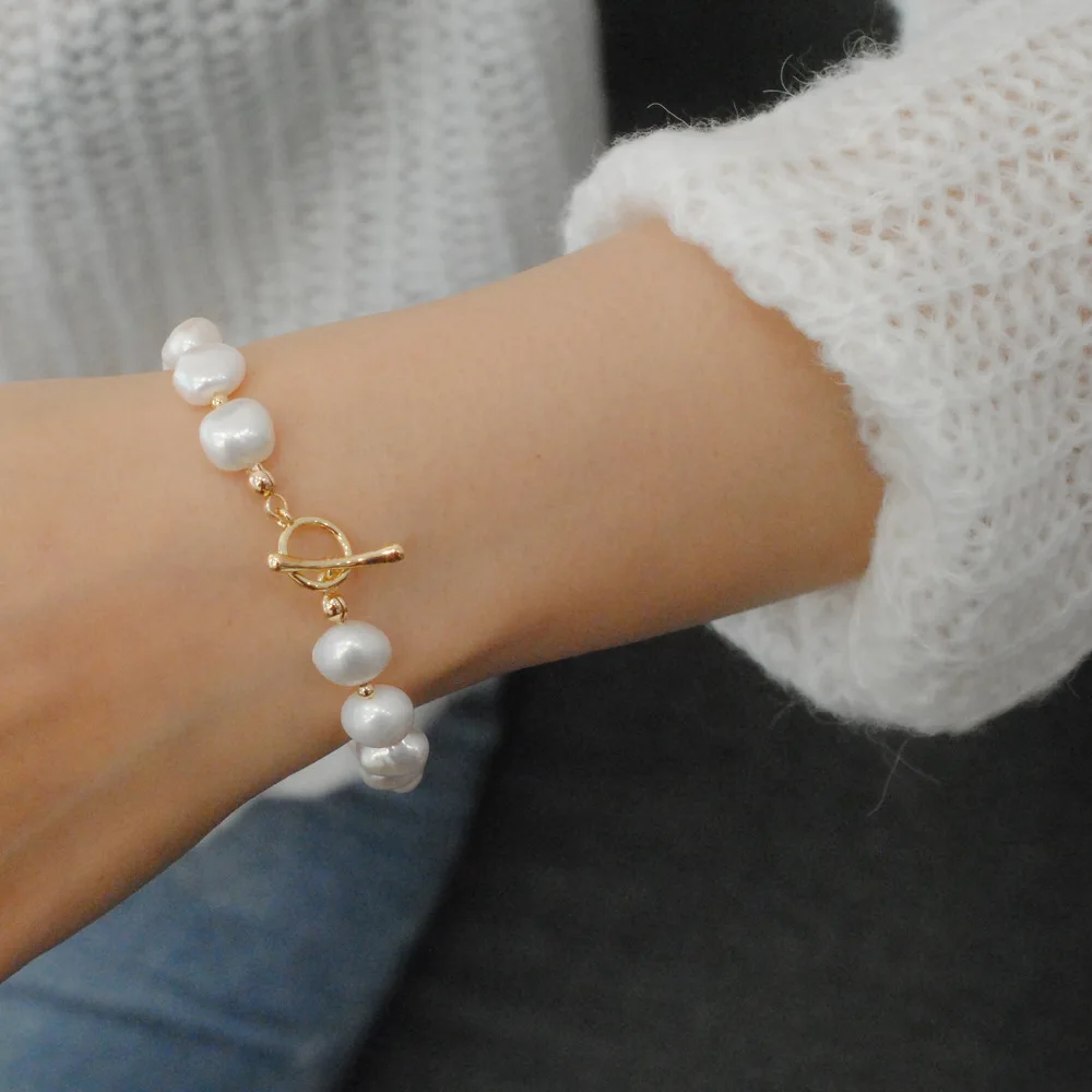 Neue Ankunft Natürliche Süßwasser Perle 14K Gold Gefüllt Weibliche Charme Armband Schmuck Für Frauen Geburtstag Geschenke Kein Verblassen – Detail 3