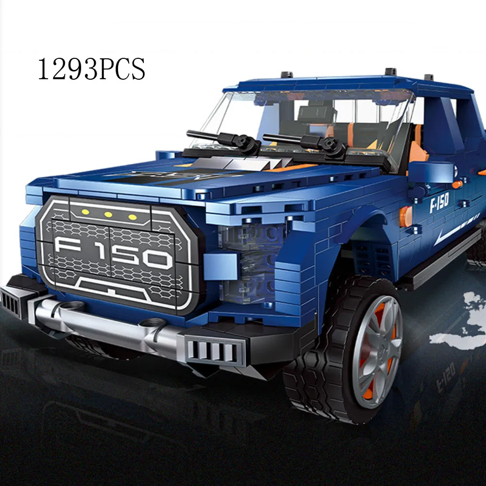Technical America Car Construction Building Block Model Sets Raptors F150 Pickup Truck 2 Modes Rc Vehicle Toys For Gifts