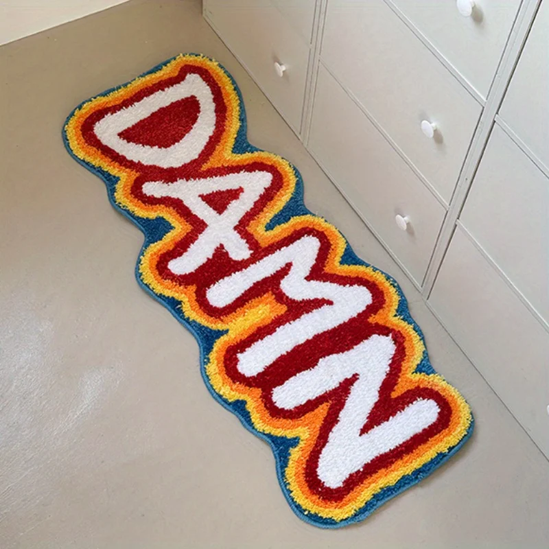 VIKAMA Cute Funky Bathroom Rugs Non Slip Washable Shaggy Soft Absorbent Funny Cool Unique Accent Throw Rug For Bedroom Home Dec