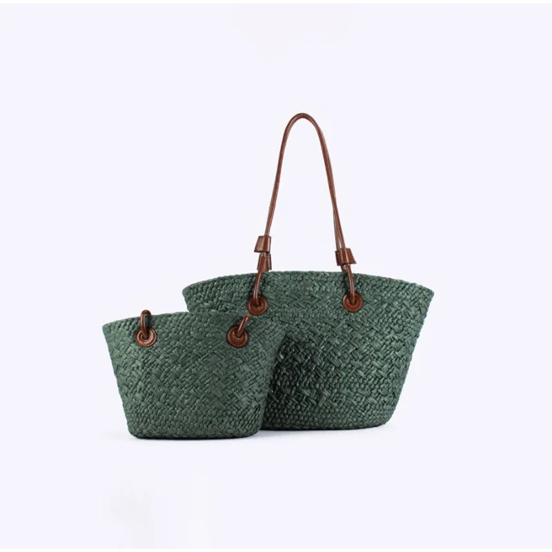 Neue Schulter Tasche Handgemachte Stroh Gewebt Große Kapazität Marke Hochwertige Korb Tasche Sommer Strand Urlaub Mode Handtasche Forwomen – Detail 38