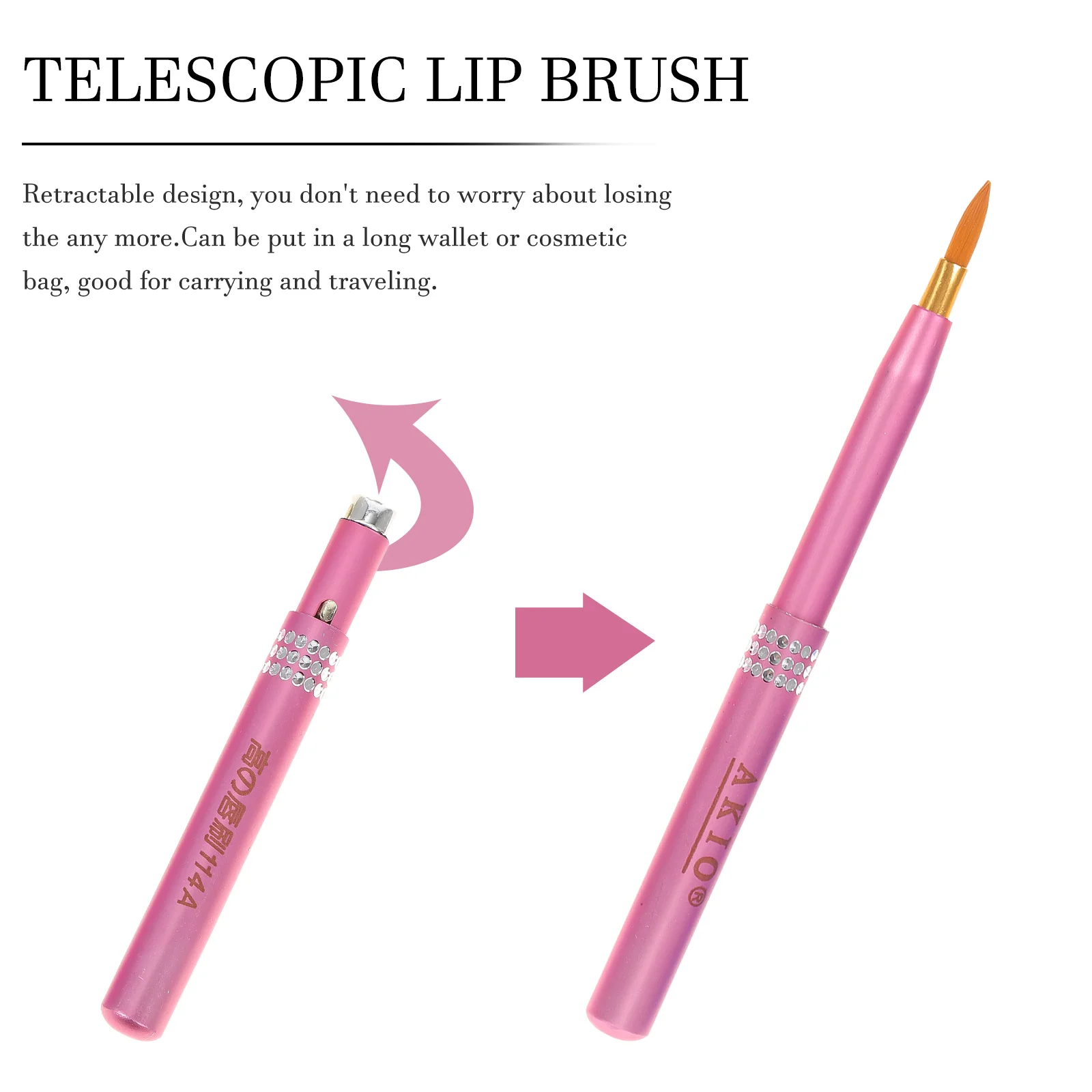 6-delige intrekbare liplinerborstelapplicators make-uptoolkit telescopische lippenstift