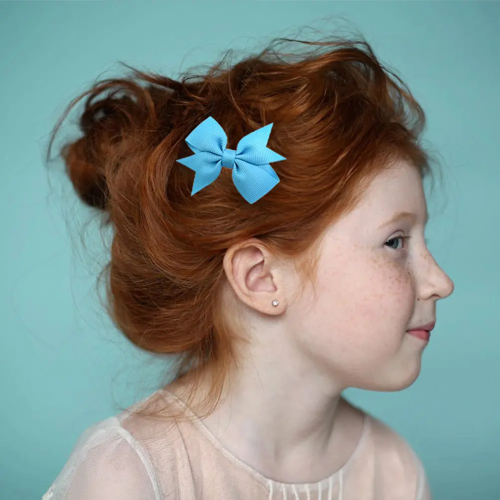 

10Pcs Bow Hair Clips for Hair Bows Cute Decorative Non-Slip Hairpins for Parties Dance Travel Daily Outfits