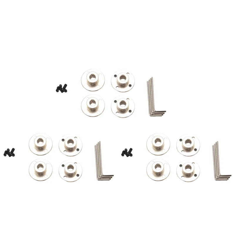 BAAU Conector de acoplamiento de brida de 8 mm, accesorio de acoplador de modelo de acero con guía rígida, accesorios de eje (paquete de 12)