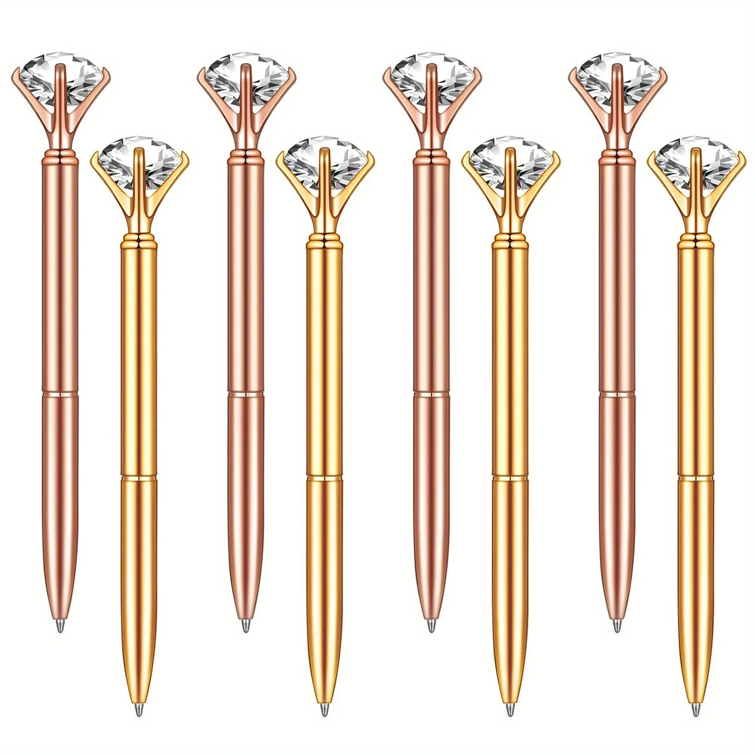 10pcs Artificial Crystal Diamond Ballpoint Pen Shiny Metal Ballpoint Pens Office Supplies Gift Pen Christmas,Wedding , Birthday